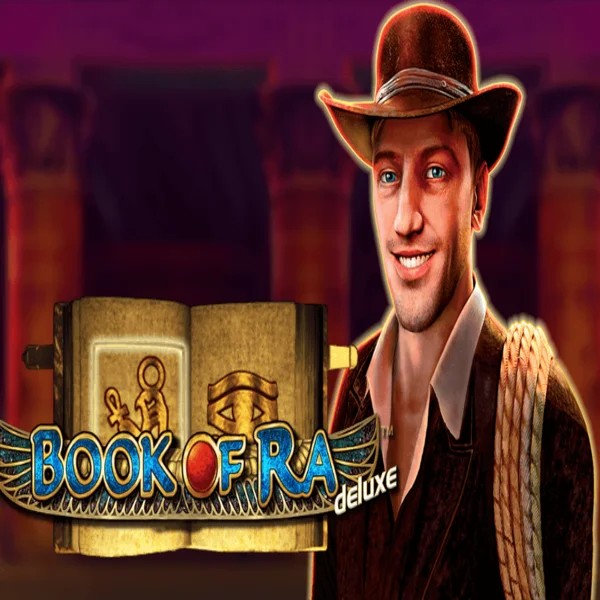 Slots logo of Book of Ra Deluxe from Novomatic at AllySpin Casino