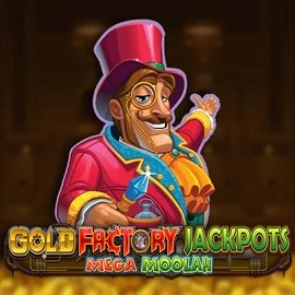 Gold Factory Jackpots Mega Moolah game by Aurum Signature Studios – logo hosted on AllySpin Casino