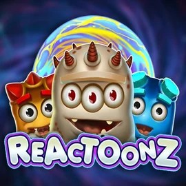 Reactoonz slot logo by Play'n GO at AllySpin Casino