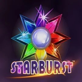 Slots logo of Starburst from NetEnt at AllySpin Casino